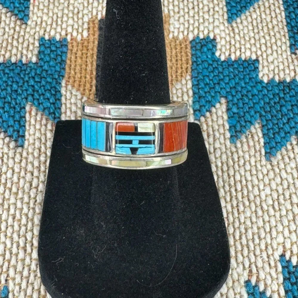 Don Dewa Spinner / Fidget Cigar Band Ring Native American Zuni